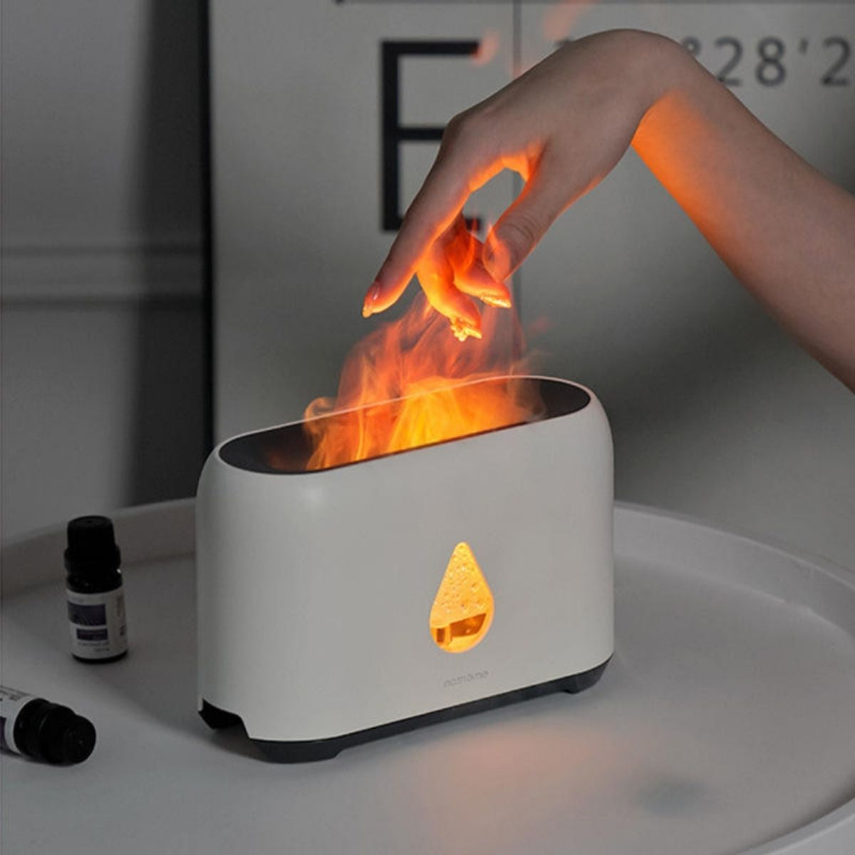 Umidificador Difusor de Ar Ultrassônico Chama Fogo Realista 200ml USB Tipo-C