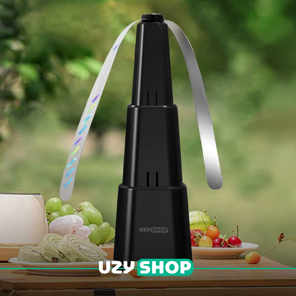 Ventilador Repelente de Mesa Retrátil Preto 8cm –  Refresque e Proteja!