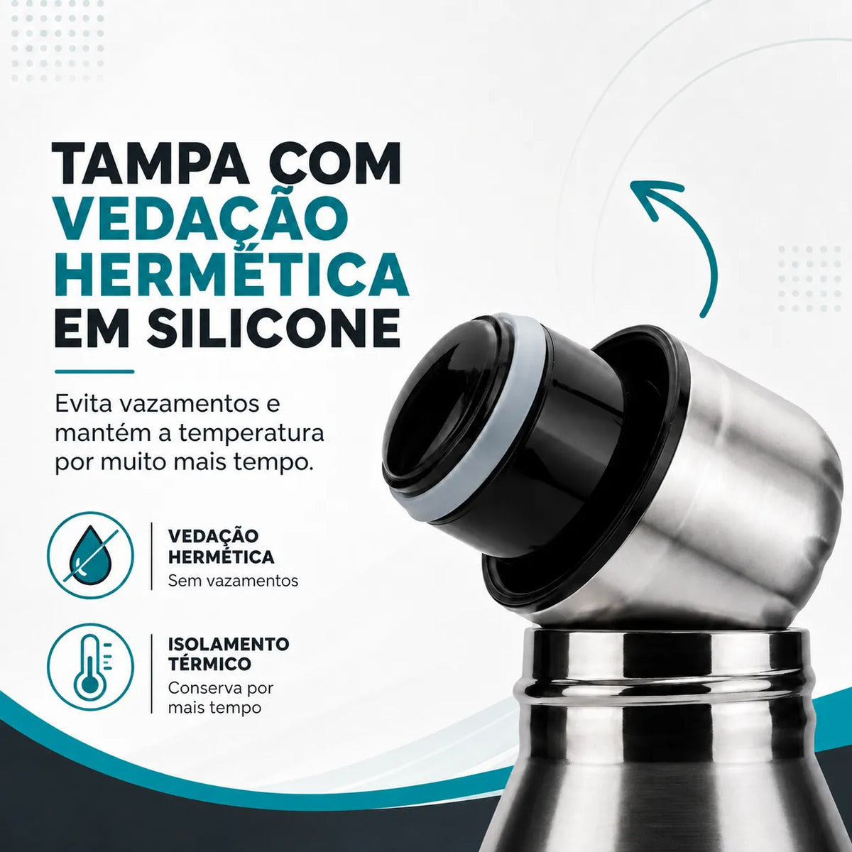 Garrafa Térmica 500 ml Inox 304 com Parede Dupla