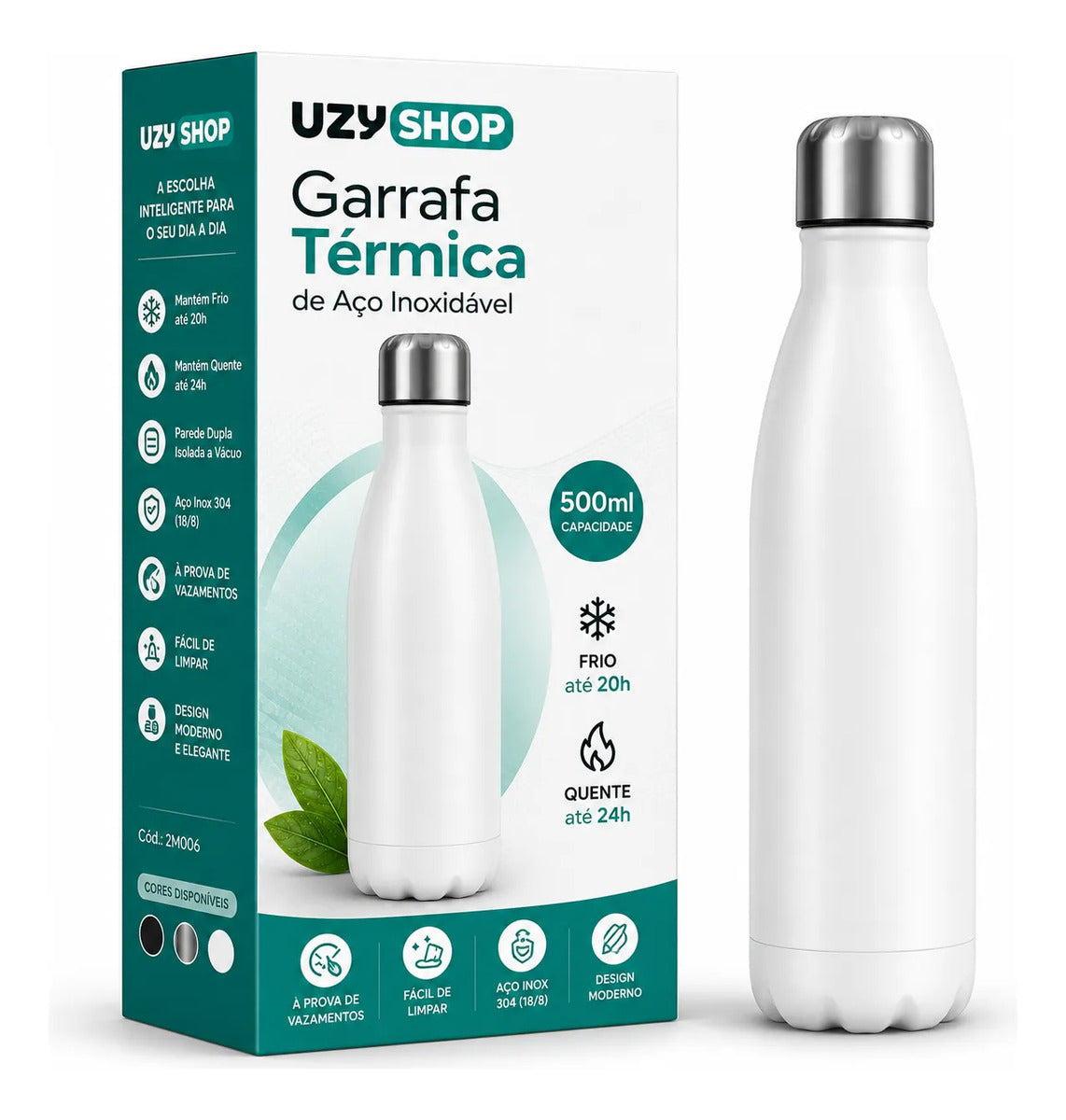 Garrafa Térmica 500 ml Inox 304 com Parede Dupla
