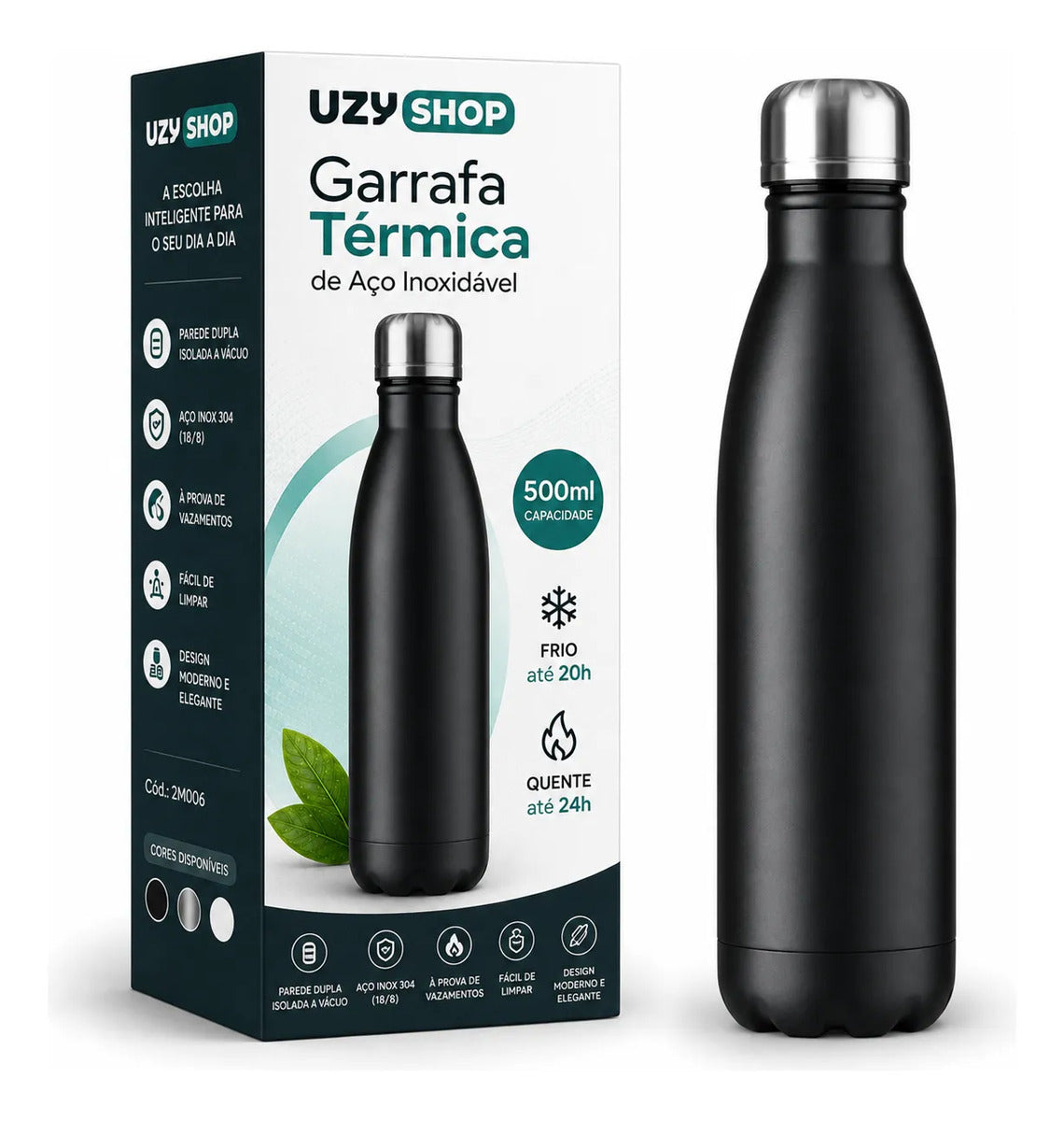 Garrafa Térmica 500 ml Inox 304 com Parede Dupla