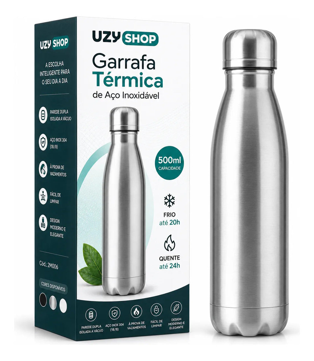 Garrafa Térmica 500 ml Inox 304 com Parede Dupla