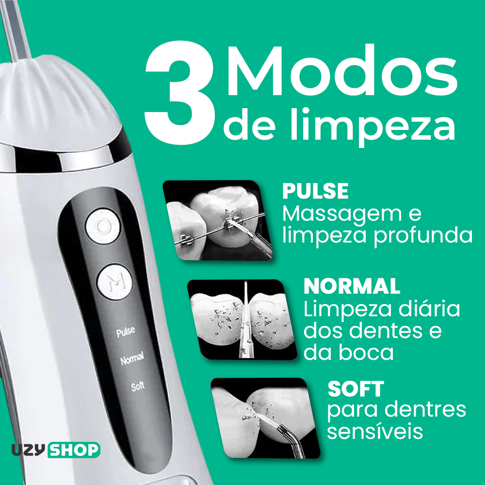 Irrigador Oral Limpeza Bucal Portátil 3 Modos 140psi 200mL 4 - Imagem 3