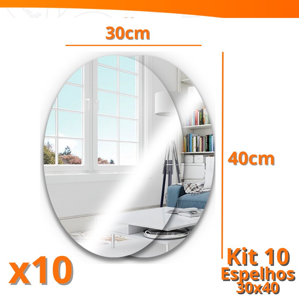 Espelhos Adesivos Acrílico Oval e Retangular Diversos Tamanhos – Decoração Moderna e Versátil!