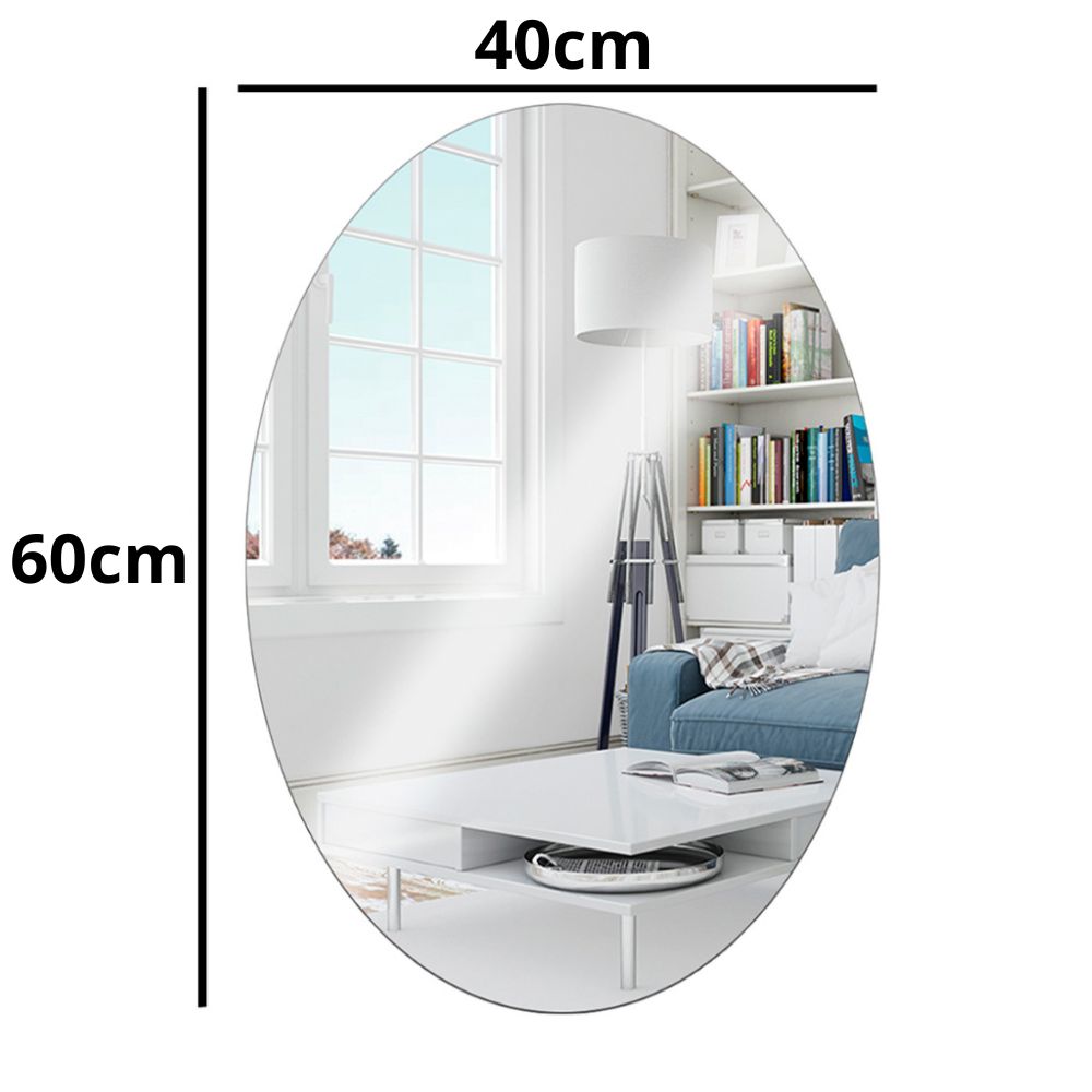 Espelhos Adesivos Acrílico Oval e Retangular Diversos Tamanhos – Decoração Moderna e Versátil! - Uzy Shop