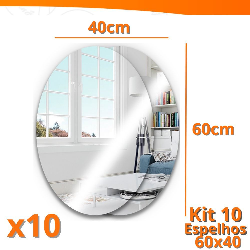 Espelhos Adesivos Acrílico Oval e Retangular Diversos Tamanhos – Decoração Moderna e Versátil!