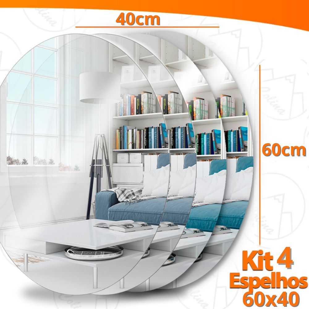 Espelhos Adesivos Acrílico Oval e Retangular Diversos Tamanhos – Decoração Moderna e Versátil! - Uzy Shop