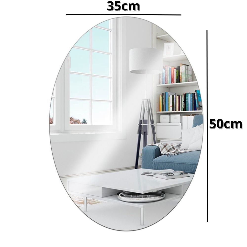 Espelhos Adesivos Acrílico Oval e Retangular Diversos Tamanhos – Decoração Moderna e Versátil! - Uzy Shop