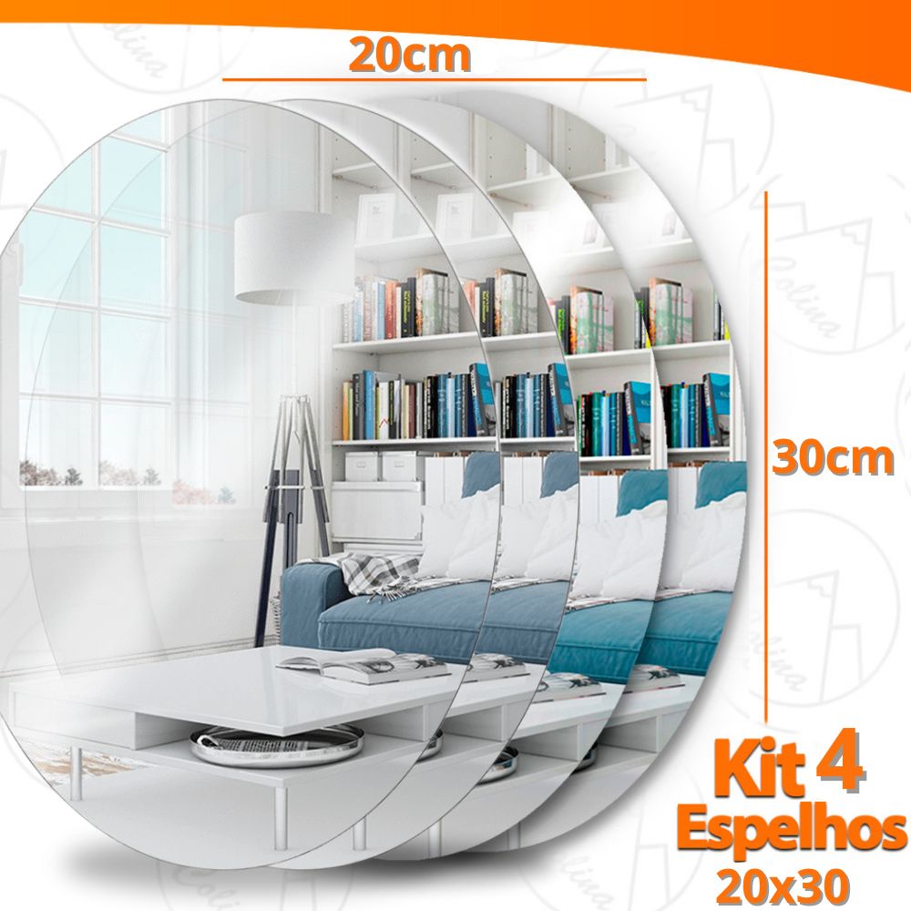 Espelhos Adesivos Acrílico Oval e Retangular Diversos Tamanhos – Decoração Moderna e Versátil! - Uzy Shop