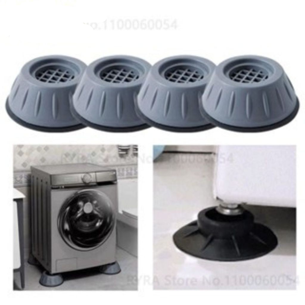 Kit 4 Pés Anti Vibração para Lava e Seca, Geladeira, Fogão e Máquina de Lavar com Ventosas