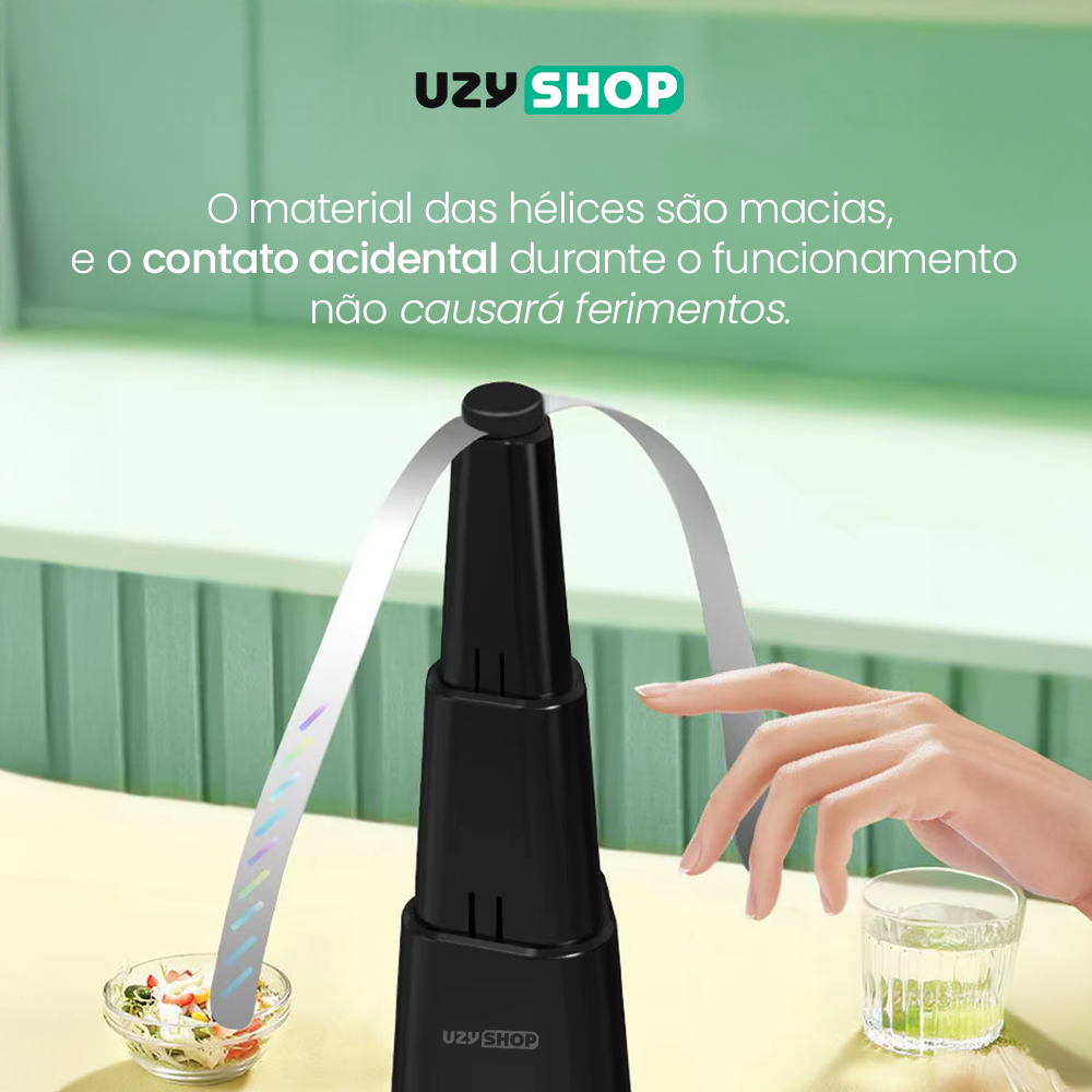 Ventilador Repelente de Mesa Retrátil Preto 8cm –  Refresque e Proteja!