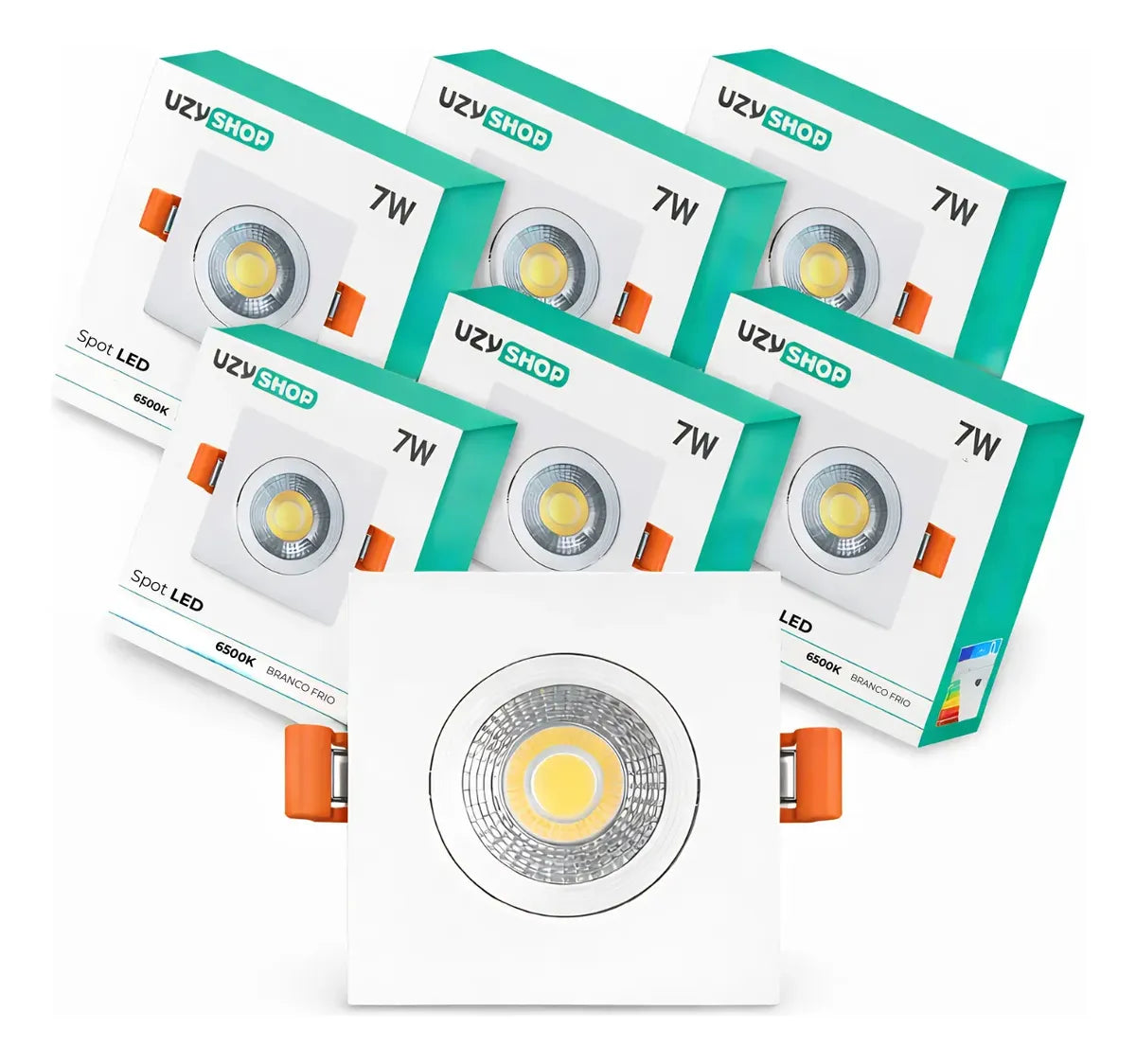Spot LED 7W Quadrado Embutido Direcional Bivolt 3000K 6500K