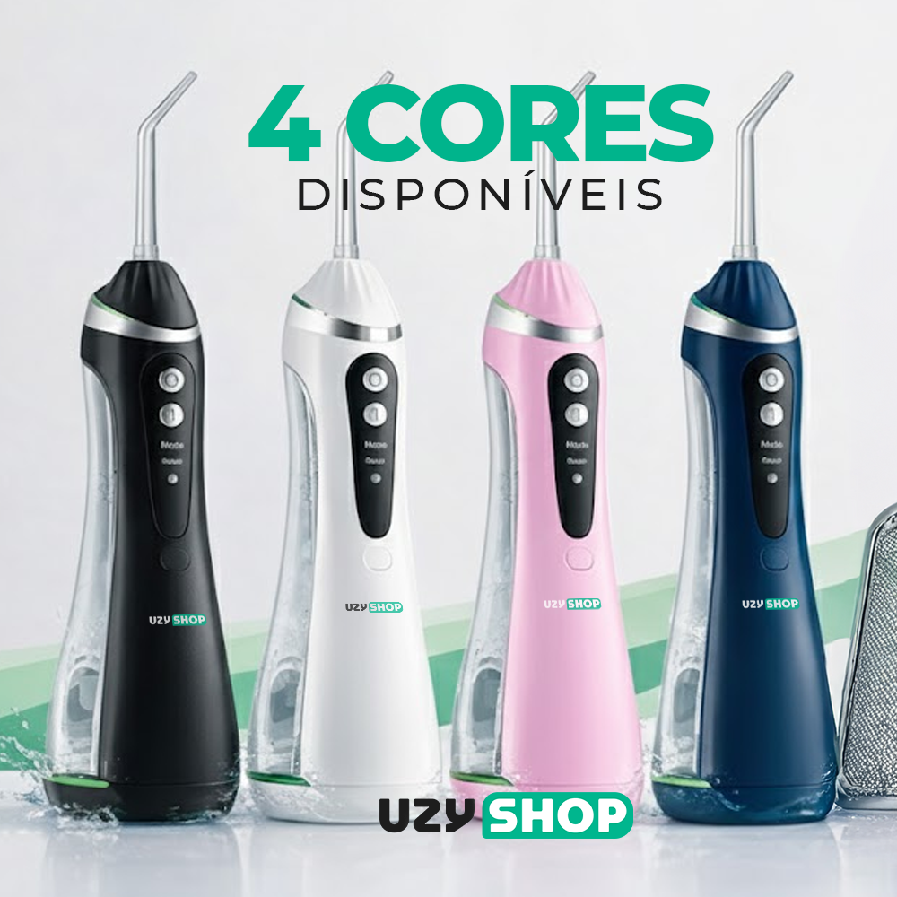 Irrigador Oral Limpeza Bucal Portátil 3 Modos 140psi 200mL 4 Bicos