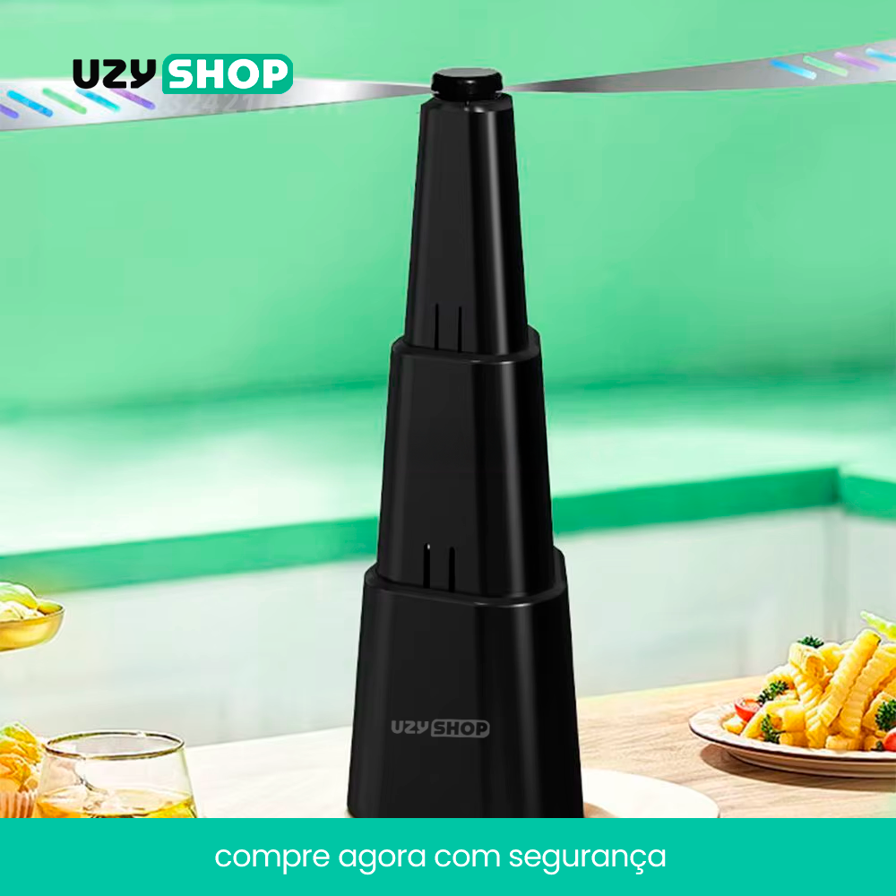 Ventilador Repelente de Mesa Retrátil Preto 8cm –  Refresque e Proteja!