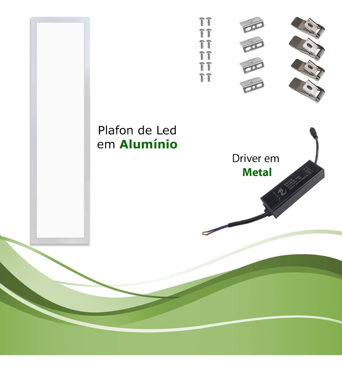 10 Painel Plafon Led 120x30 48w Luminária Embutir No Forro - Uzy Shop