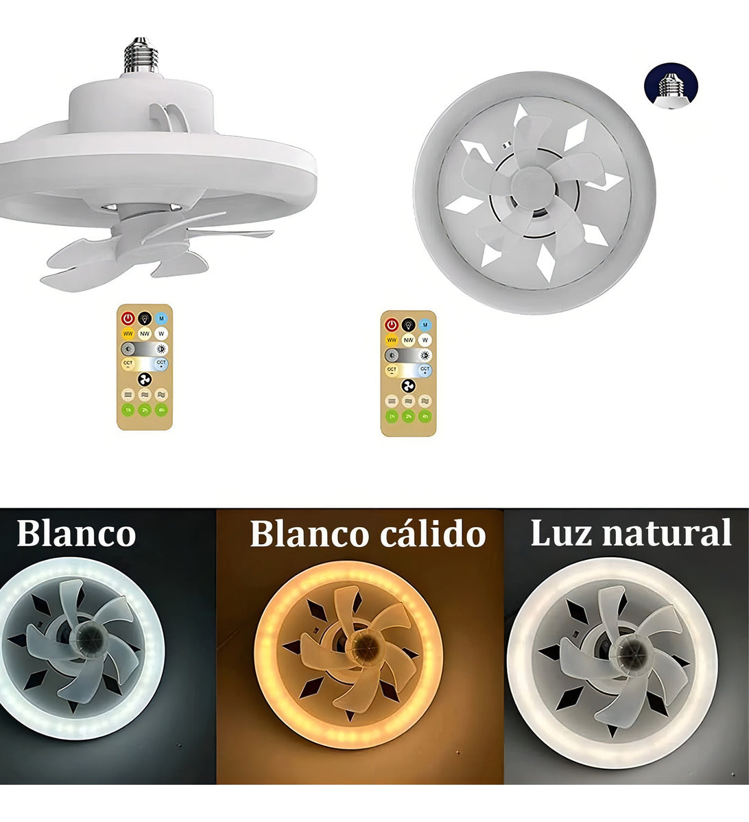 Ventilador De Teto Com Lâmpada Led Com Controle Remoto 3 Mod Diâmetro 230 Mm - Uzy Shop