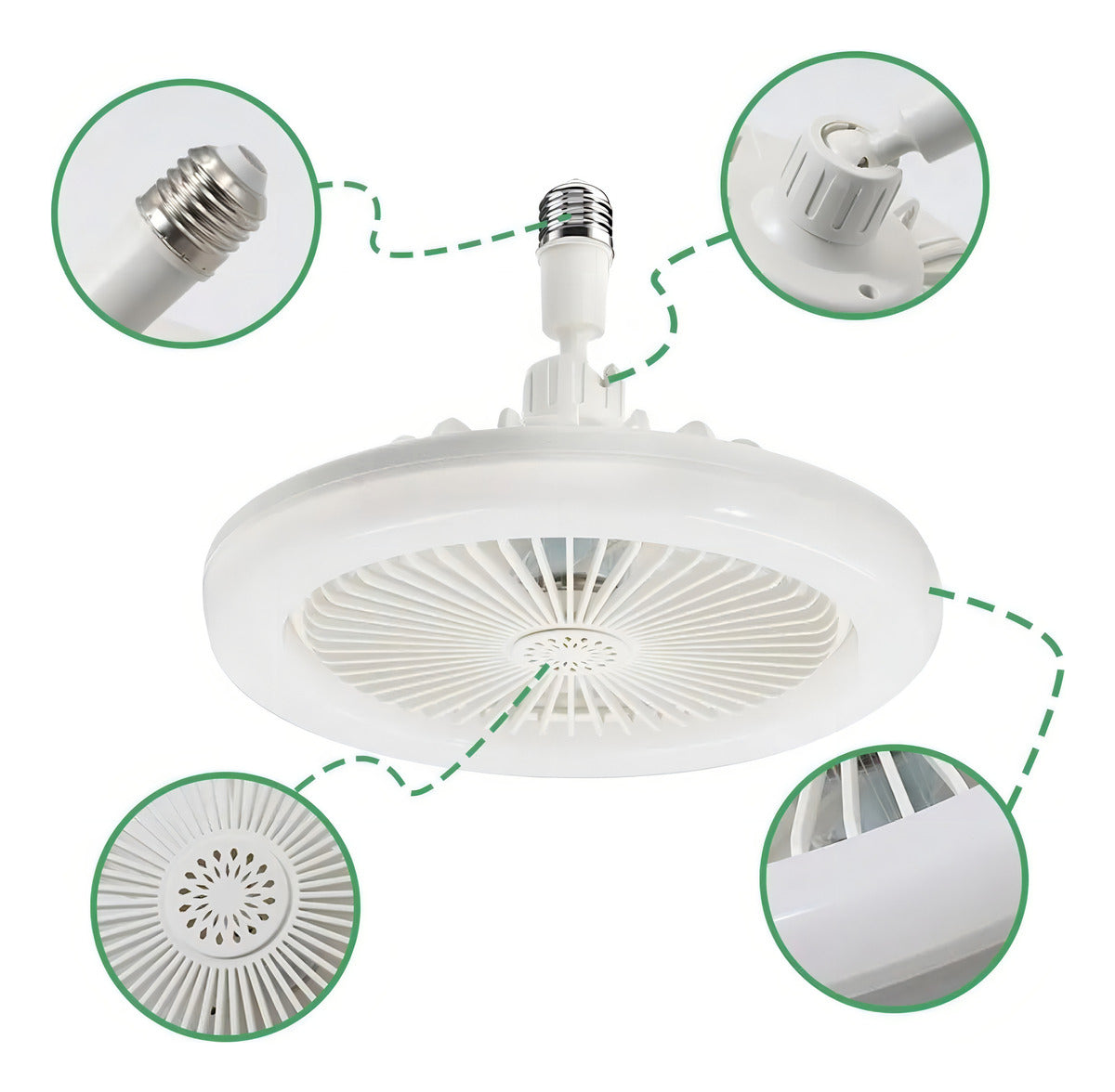 Ventilador De Teto Com Lâmpada Led Com Controle Remoto 3 Mod Diâmetro 230 Mm - Uzy Shop
