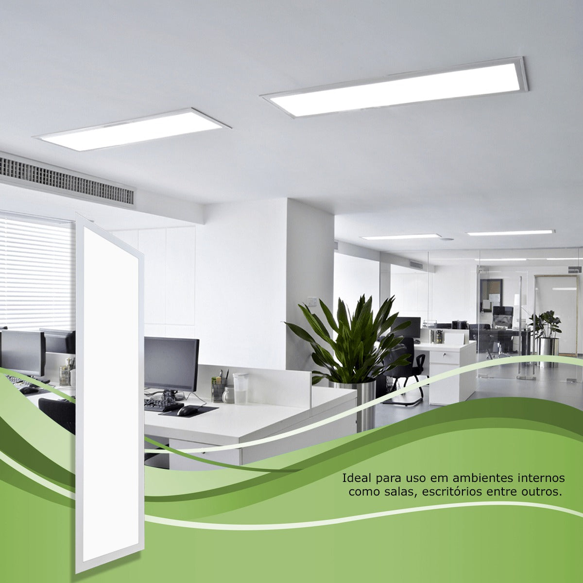 10 Painel Plafon Led 120x30 48w Luminária Embutir No Forro - Uzy Shop