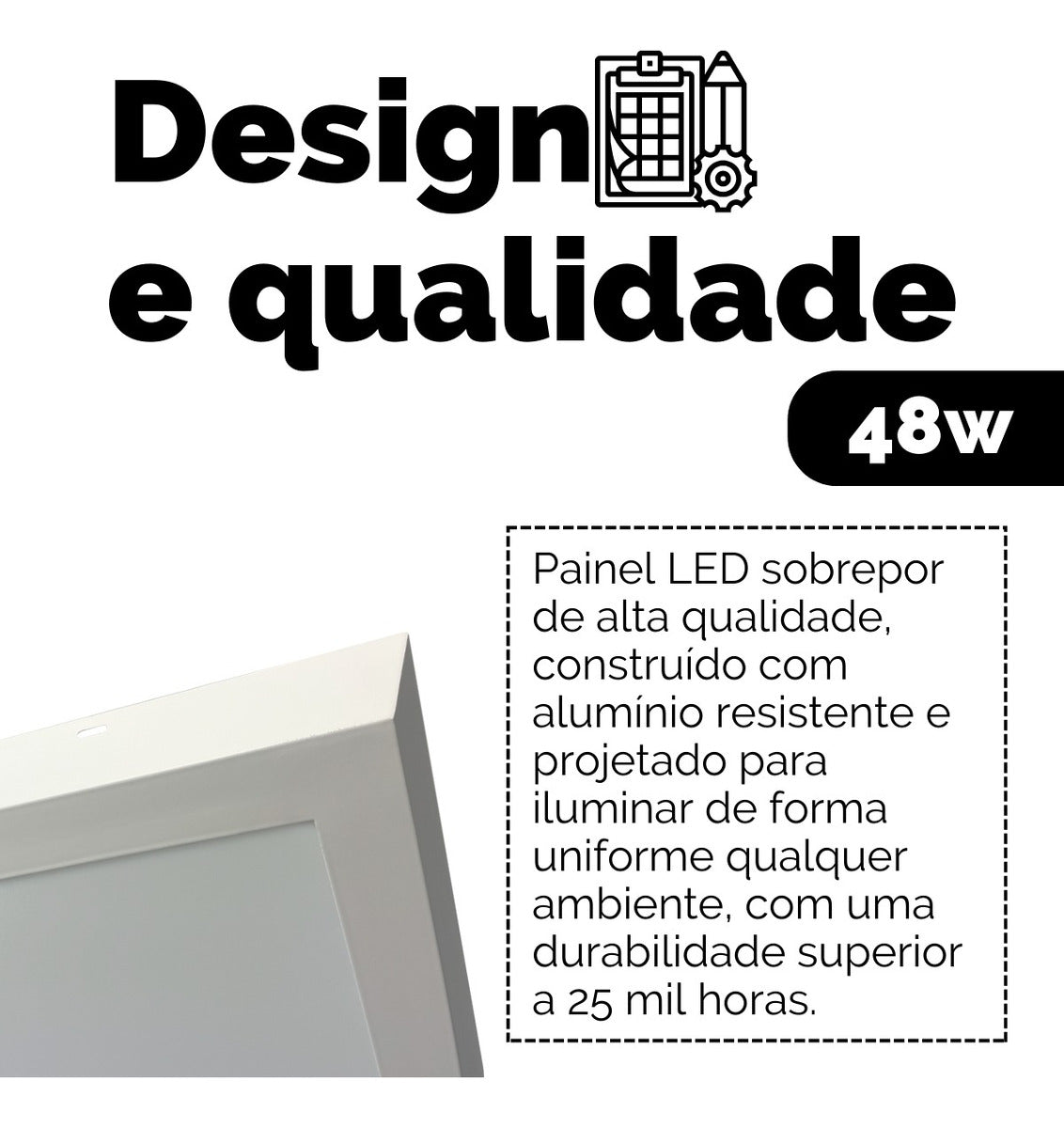 Painel Retangular Plafon 30x120 Sobrepor Luminária Br Neutro - Uzy Shop