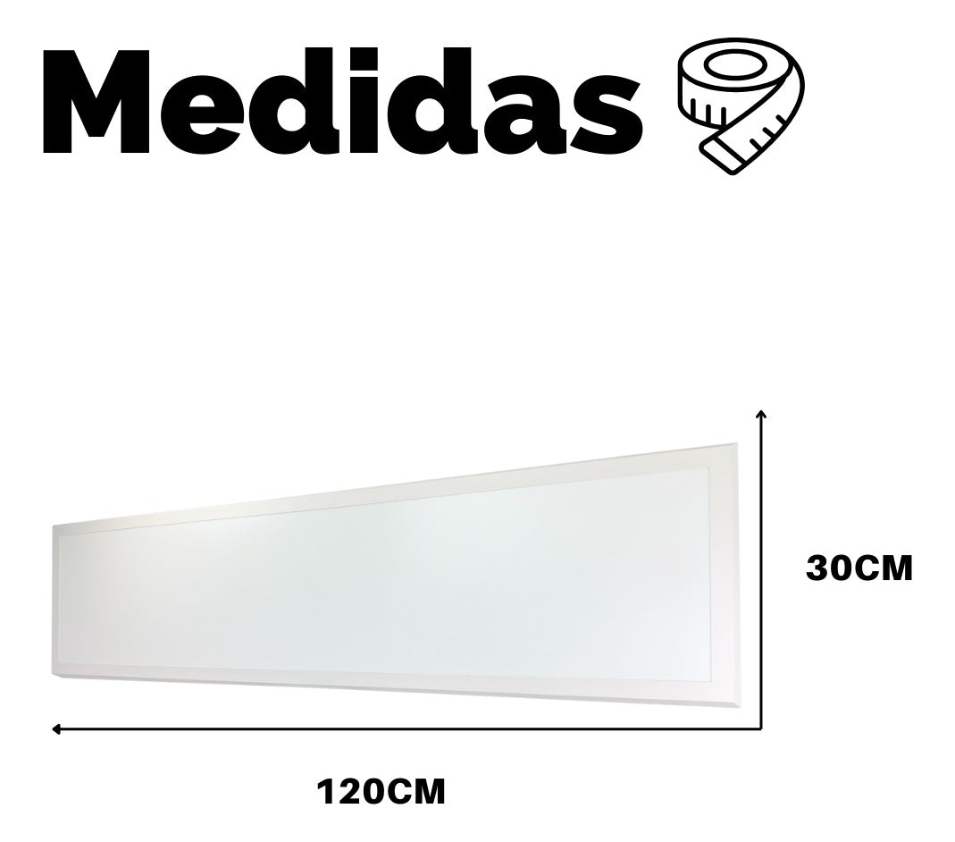Painel Retangular Plafon 30x120 Sobrepor Luminária Br Neutro - Uzy Shop