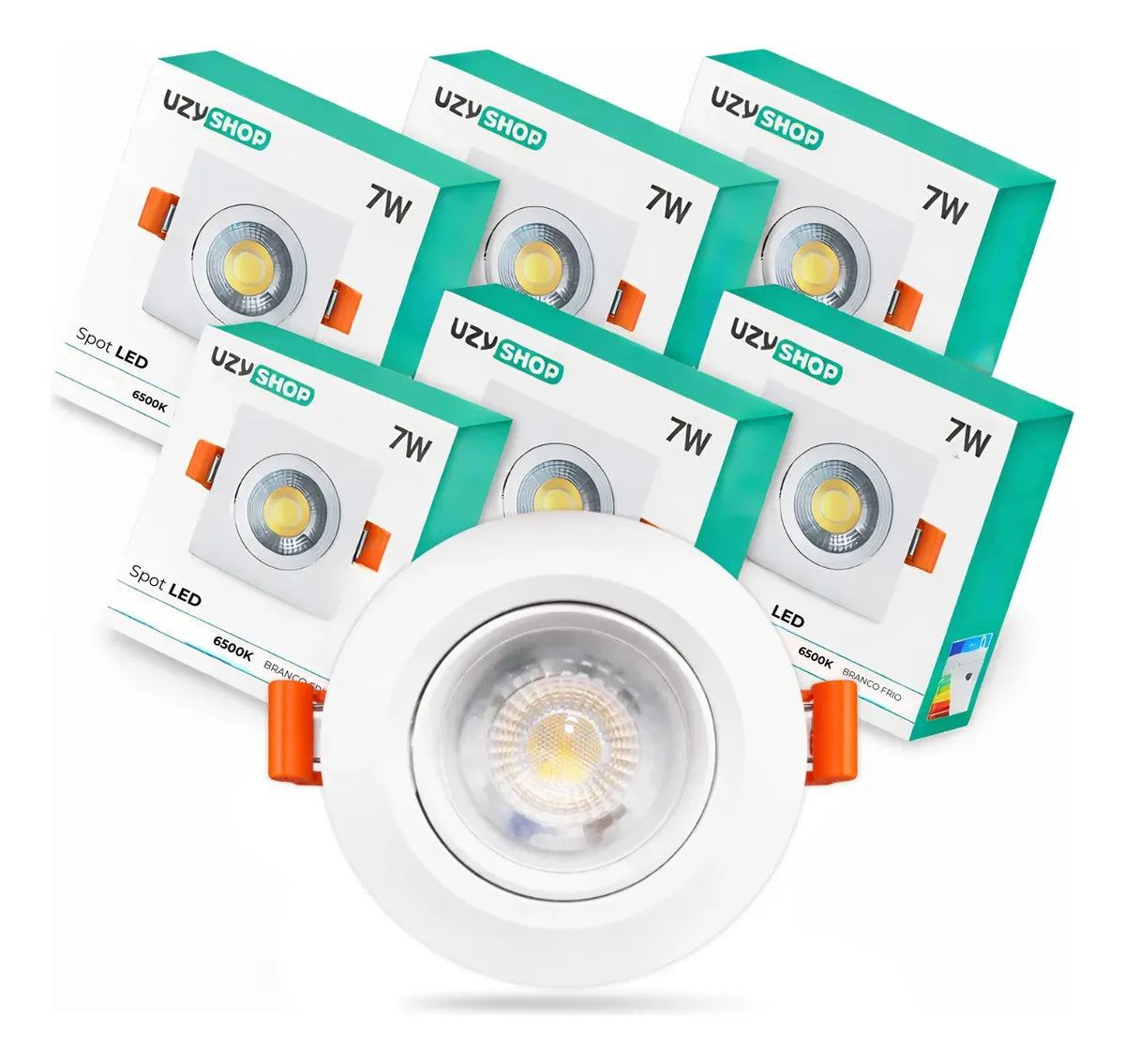 Spot LED 7W Redondo Embutido Direcional Bivolt 3000K 6500K