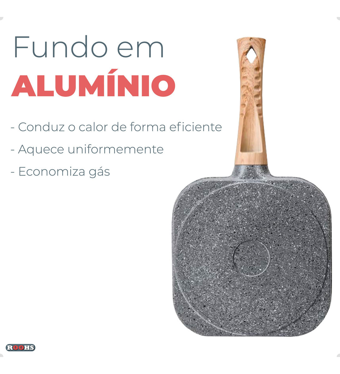 Frigideira Antiaderente 3 em 1 para Ovos, Hambúrguer e Panquecas 19cm Indução - Prática e Saudável - Uzy Shop