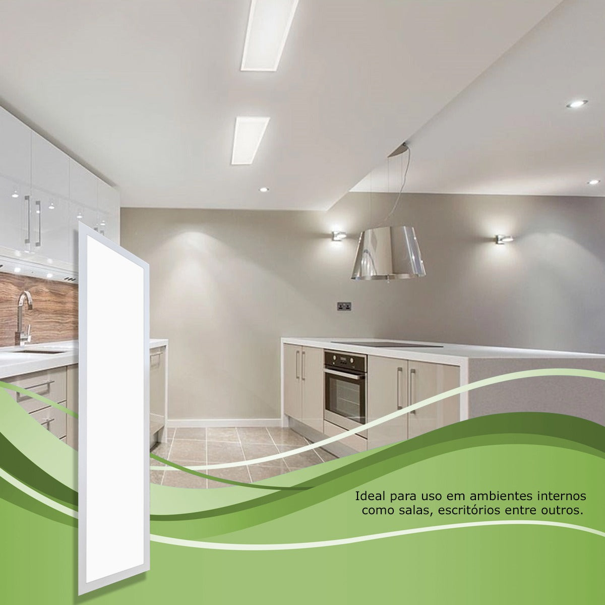 10 Painel Plafon Led 120x30 48w Luminária Embutir No Forro - Uzy Shop