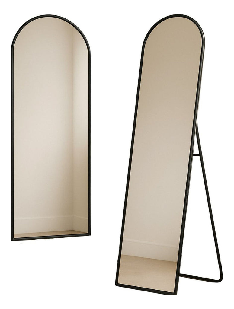 Espelho Corpo Inteiro 147x37 Cantos Arredondados Moldura Preta, Prata ou Dourado