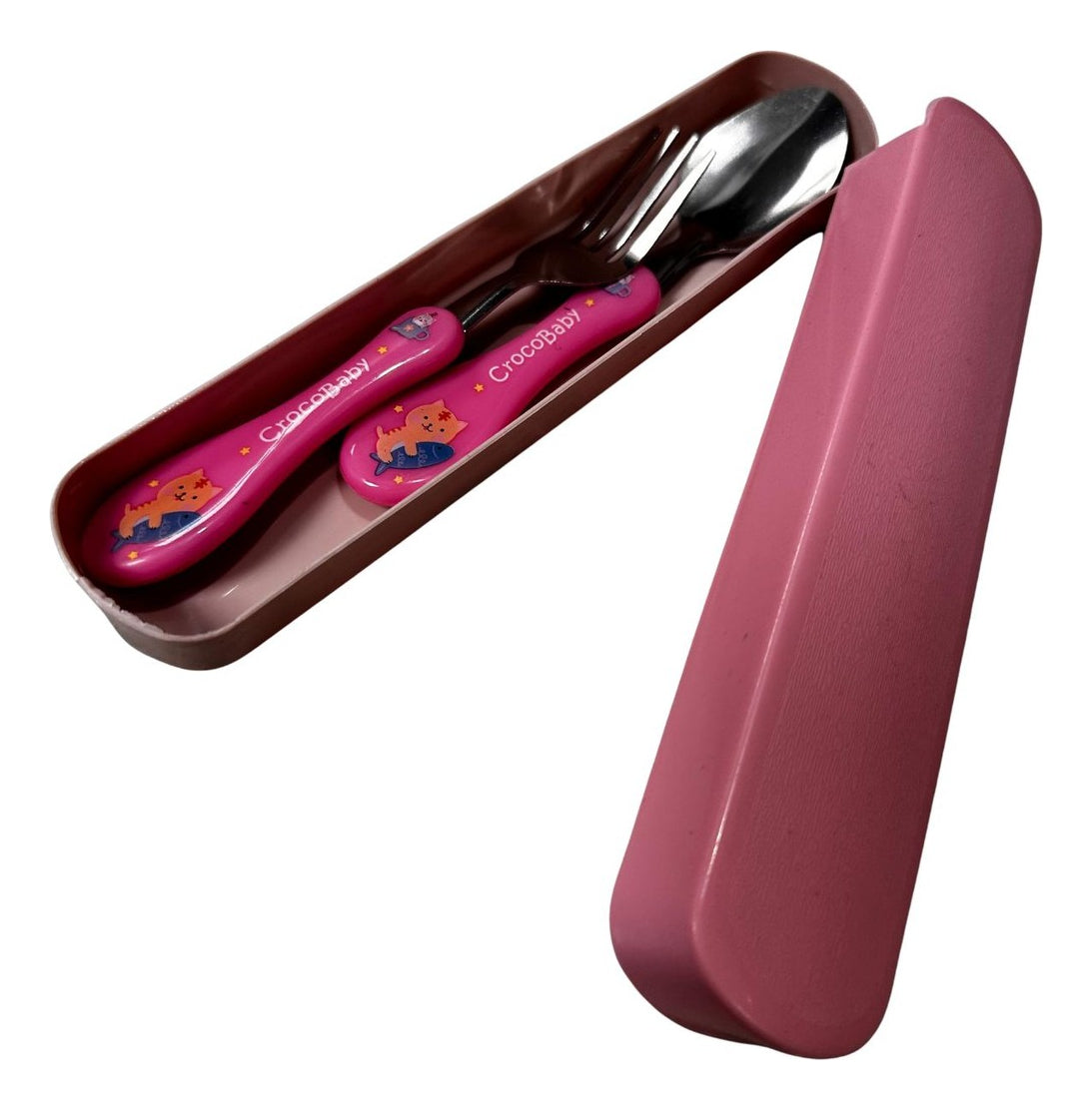 Kit Talheres Infantil Aço Inox 304 E Silicone Com Estojo