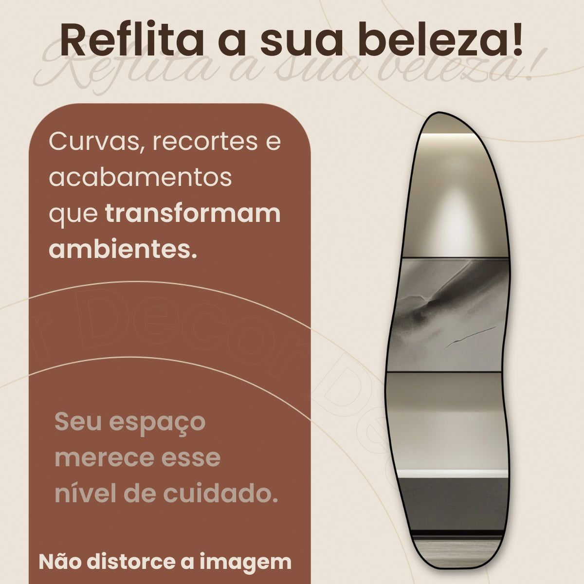 Espelho Corpo Inteiro 146x36cm Abstrato Moldura Colorida