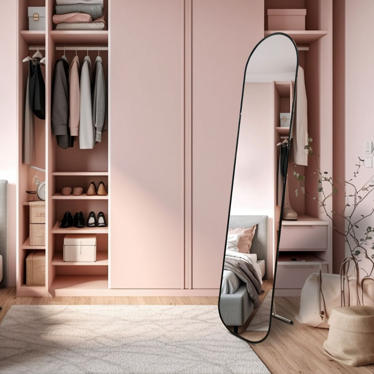 Espelho Chão Corpo Inteiro 146x36cm Modelo Capela Moldura Colorida - Uzy Shop