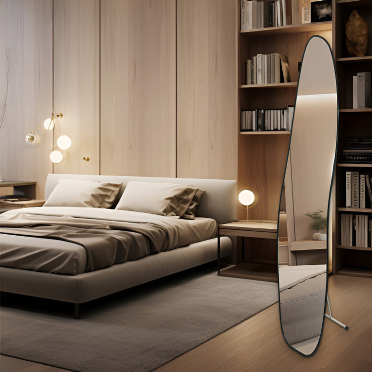 Espelho Corpo Inteiro 146x36cm Abstrato Moldura Colorida