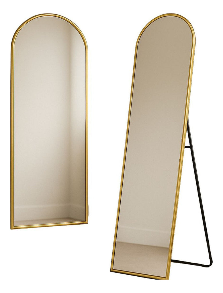 Espelho Corpo Inteiro 147x37 Cantos Arredondados Moldura Preta, Prata ou Dourado