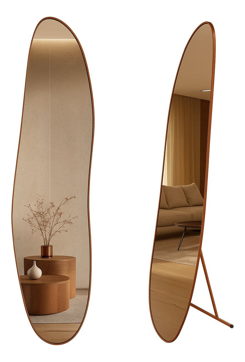 Espelho Corpo Inteiro 146x36cm Abstrato Moldura Colorida