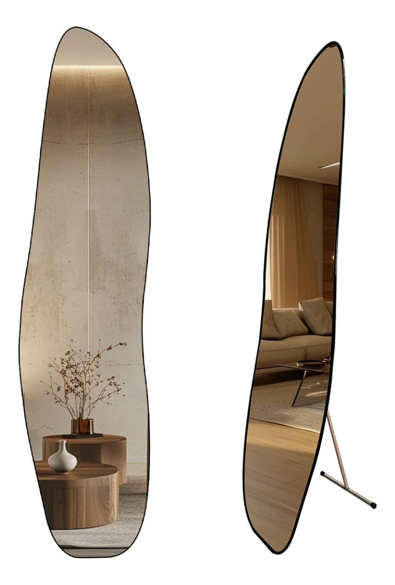 Espelho Corpo Inteiro 146x36cm Abstrato Moldura Colorida