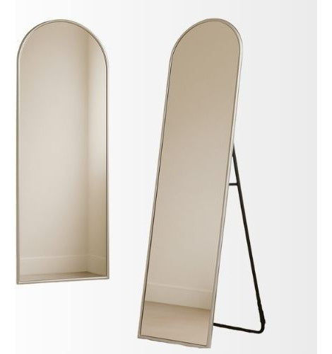 Espelho Corpo Inteiro 147x37 Cantos Arredondados Moldura Preta, Prata ou Dourado