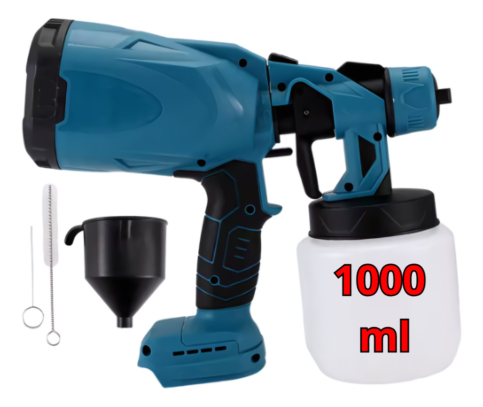 Pistola Pulverizadora 48V 400W 1000ml com 2 Baterias 1500mAh Azul para Pintura