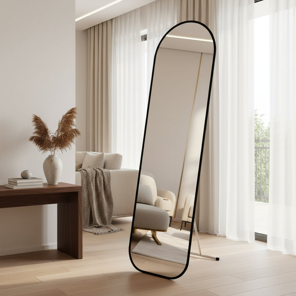 Espelho Chão Corpo Inteiro 146x36cm Modelo Capela Moldura Colorida - Uzy Shop