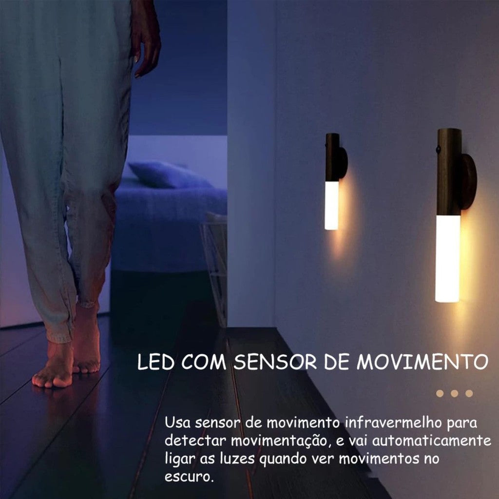 Luminária Led Portátil Bastão 1w Com Sensor De Movimento