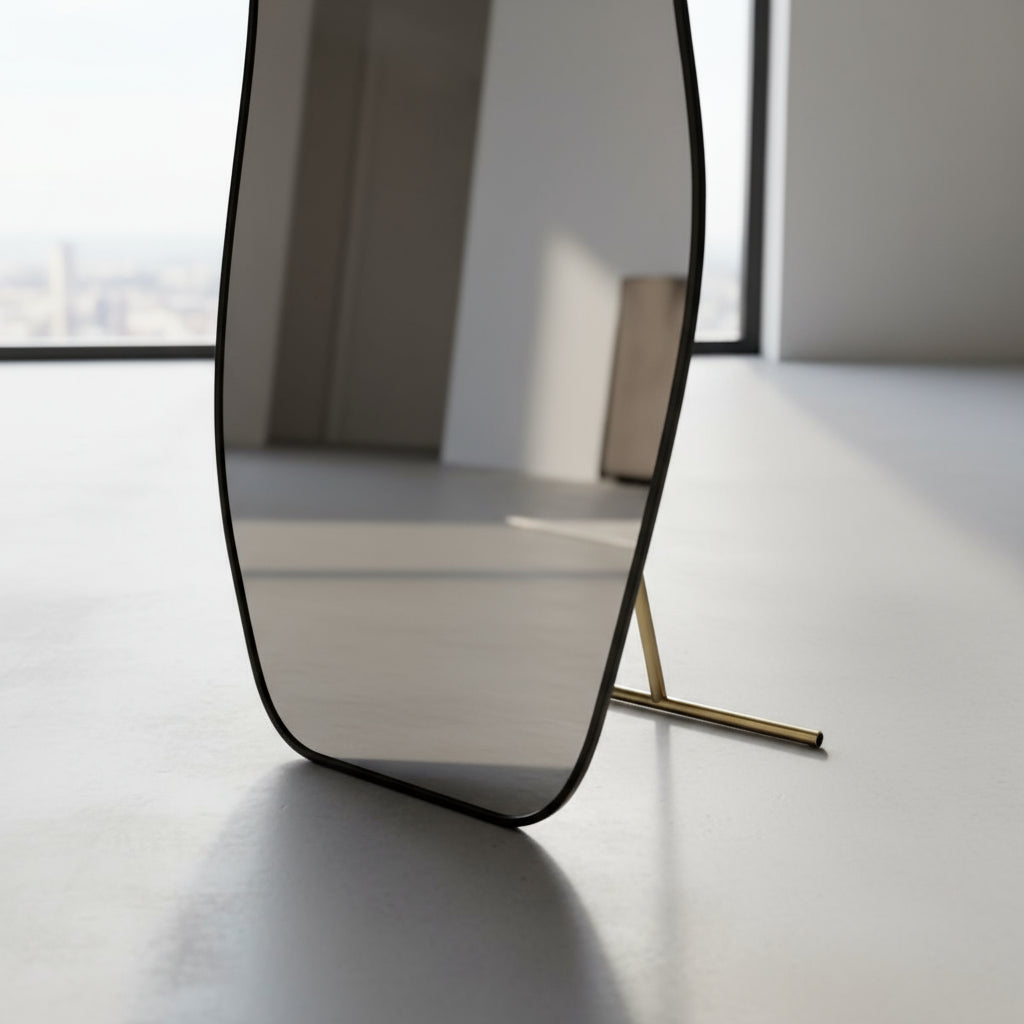 Espelho Corpo Inteiro 146x36cm Abstrato Moldura Colorida