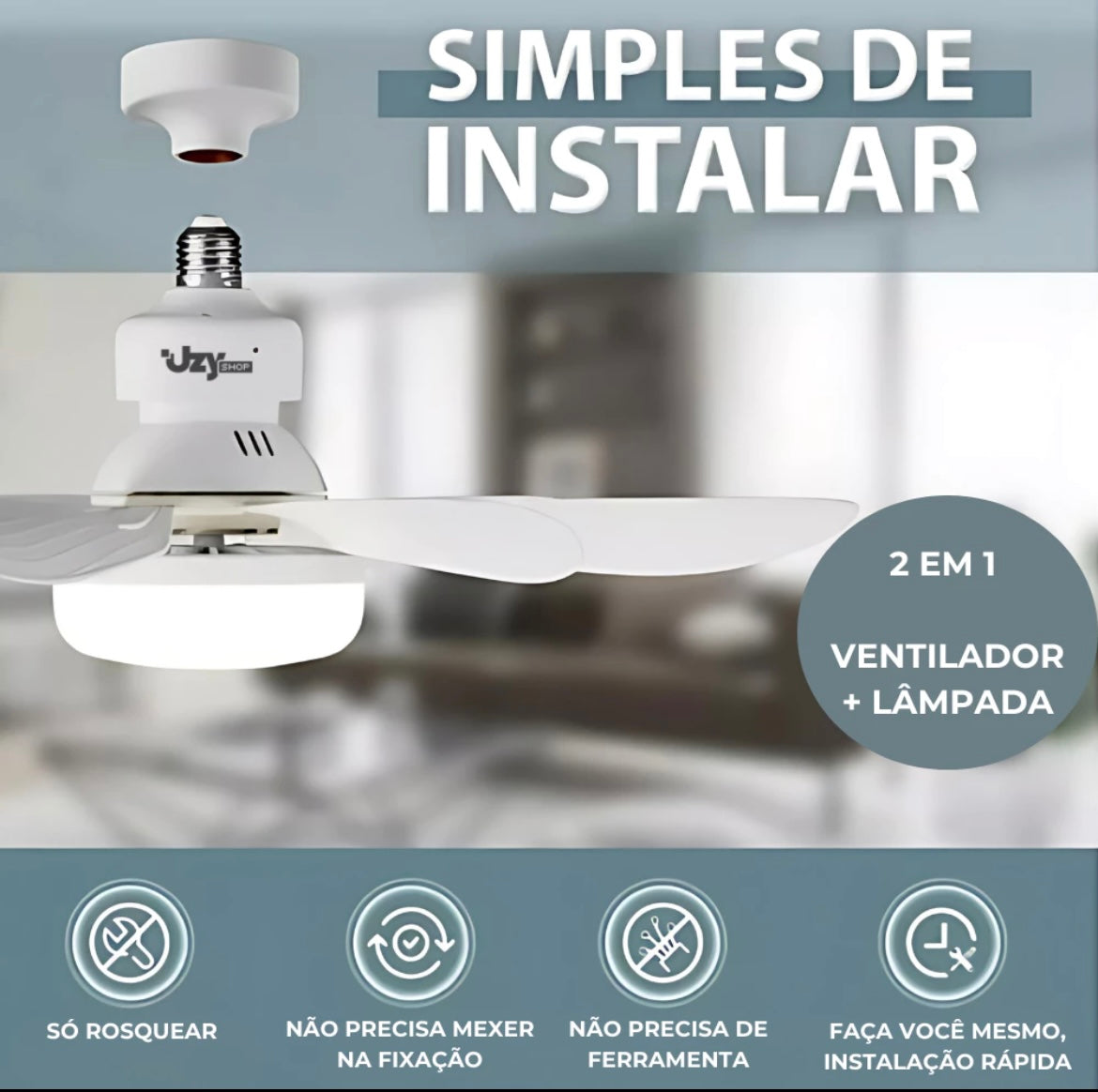 Ventilador de Teto LED 60W com Controle Remoto - Conforto e Estilo em Um Só! - Uzy Shop