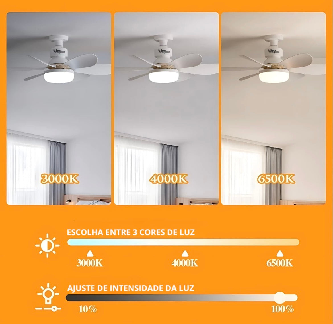 Ventilador de Teto LED 60W com Controle Remoto - Conforto e Estilo em Um Só! - Uzy Shop