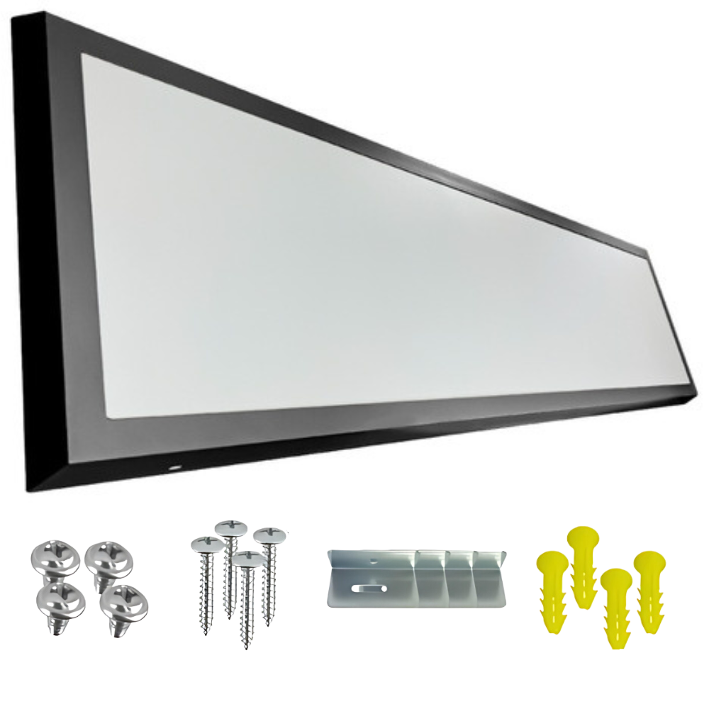 Luminaria 30x120 Plafon Sobrepor 6500k Branco Frio Painel Led Retangular Preta 48w - Uzy Shop