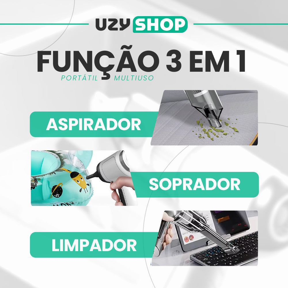 Mini Aspirador Soprador faz Vácuo 3 Em 1 Ar Portátil Usb Lin - Imagem 3