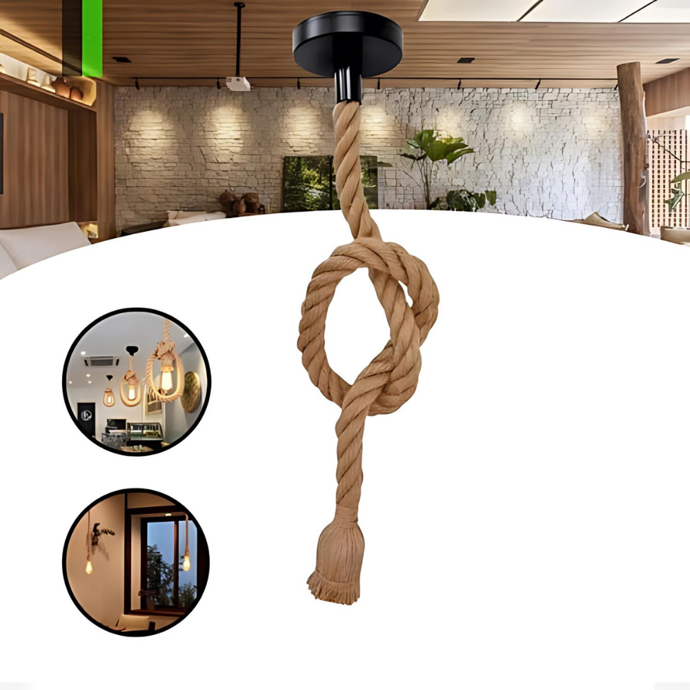 Pendente Corda Retrô Víntage Rustico Decorativo Soquete E27 Decoração Rustica - Uzy Shop