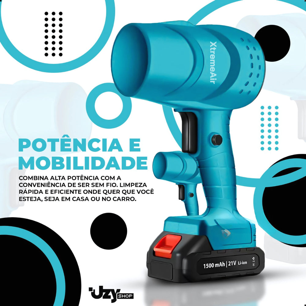 Soprador Turbo Portátil USB Recarregável 2 Baterias Bivolt Super Potente - Uzy Shop