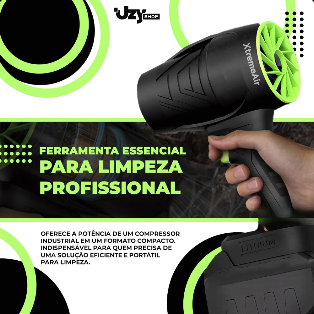 Soprador Turbo Portátil USB Recarregável 2 Baterias Bivolt Super Potente - Uzy Shop