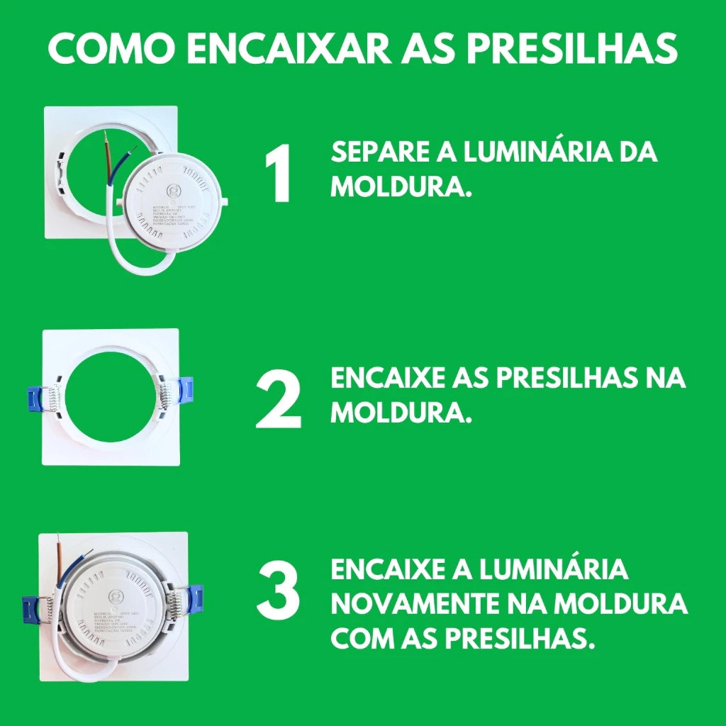 Spot LED 5W Redondo Preto Embutir Direcional Bivolt Moderno