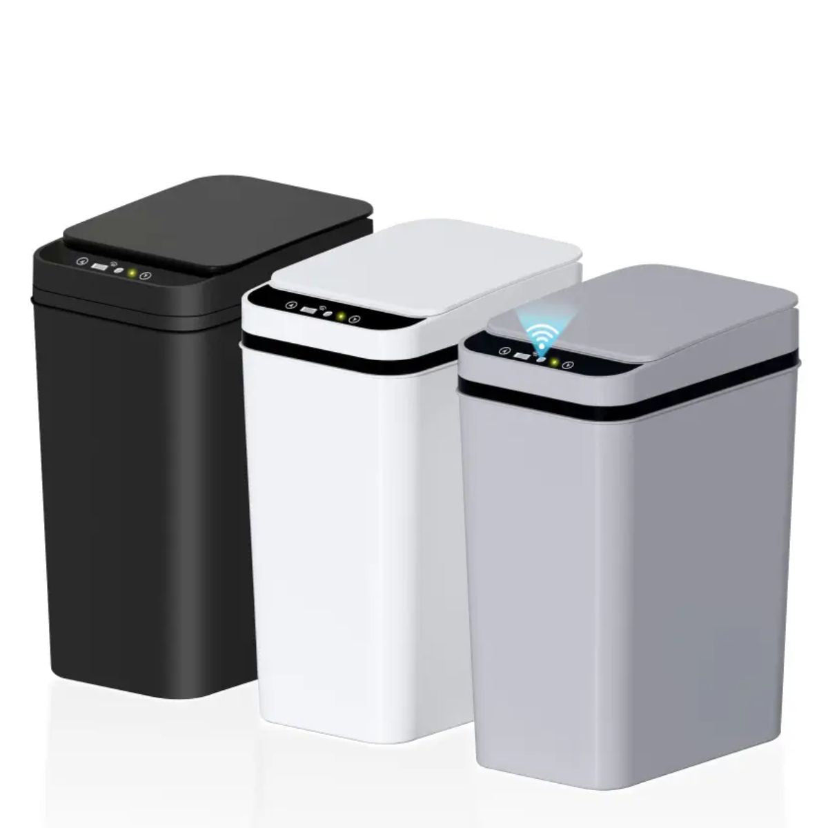 Lixeira Inteligente 12L Automática Preta Sensor Sem Contato Vedação Hermética