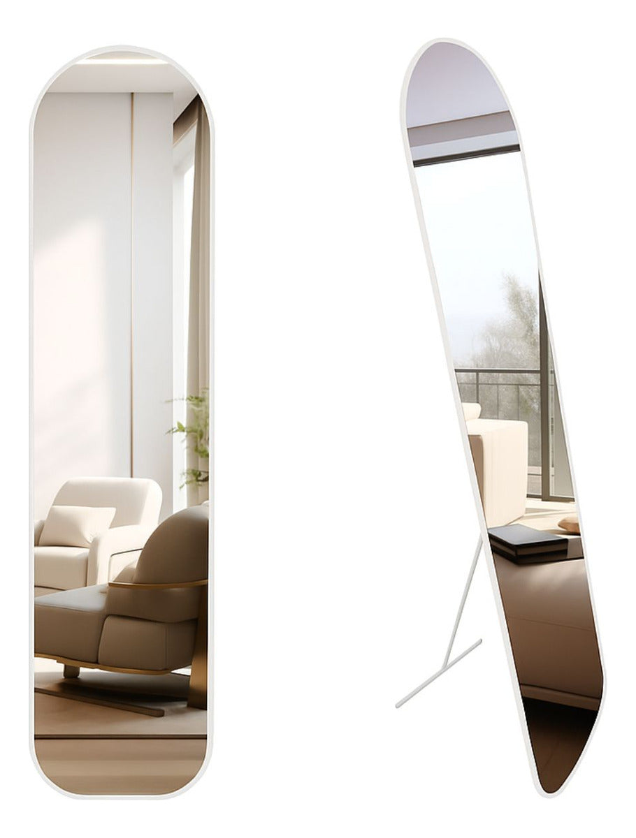 Espelho Capela de Chão 146x36cm com Moldura Colorida – Design Orgânico e Moderno